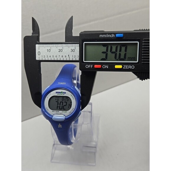 Timex Ironman Triathlon 10Lap Blue Digital Wristwatch Indiglo WR100M New Battery - Picture 6 of 10